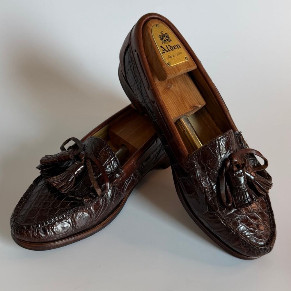 RESOLED Rancourt x Cole Haan Crocodile Tassel Loafer Handsewn Maine USA 10.5 D